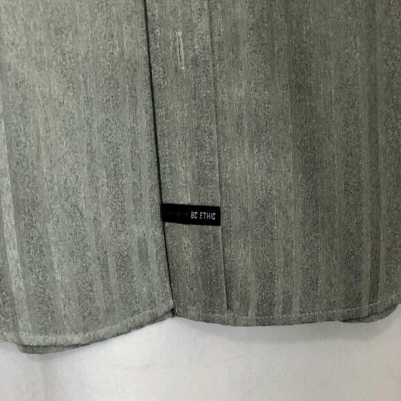 BC Ethic Men's Gray Ghost Stripes Button Up Long Sleeve Shirt Size XL - Picture 5 of 10